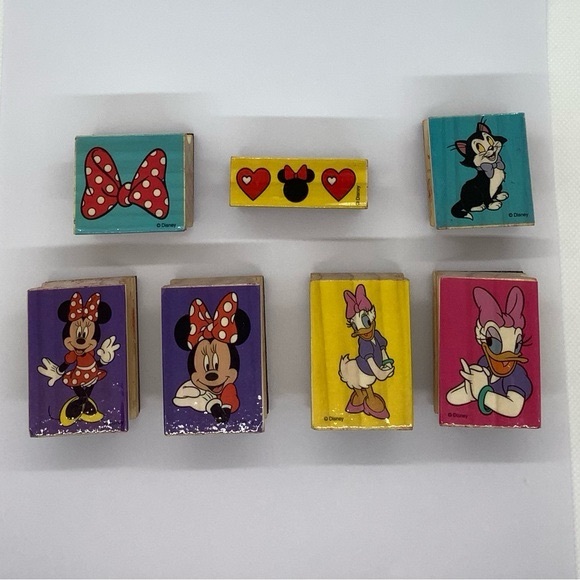 Minnie Mouse Daisy Duck Rubber Stamps Set of 7 - Picture 1 of 3